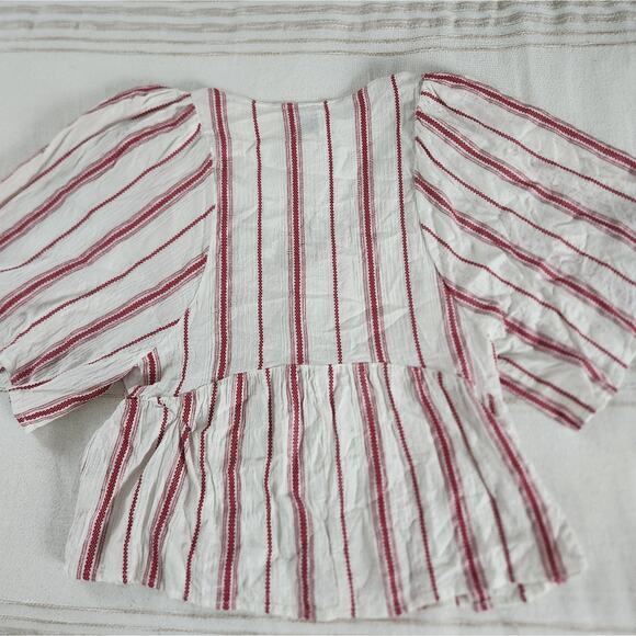 Francesca's Blue Rain Claire Striped Blouse small - Picture 5 of 11